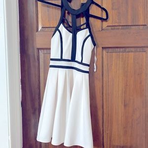 Black and white retro mini dress